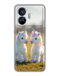 Чехол для Realme GT Neo 5 с картинкой «Пара единорогов»