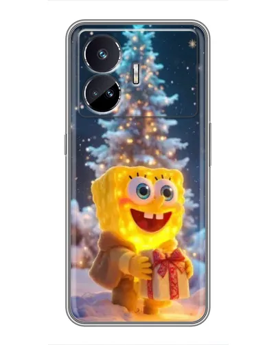 Чехол для Realme GT Neo 5 с картинкой «Рождественский Спанч Боб»