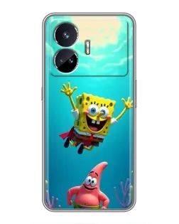 Чехол для Realme GT Neo 5 с картинкой «Спанч Боб под водой»