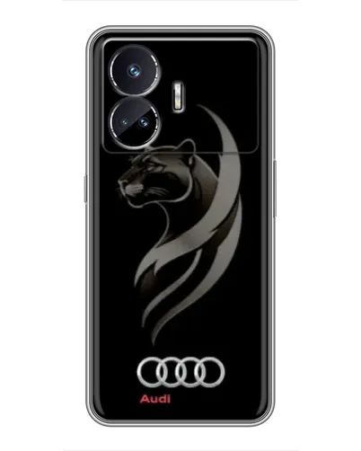 Чехол для Realme GT Neo 5 с картинкой «Графика — пантера и Audi»