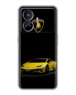 Чехол для Realme GT Neo 5 с картинкой «Lamborghini желтый акцент»