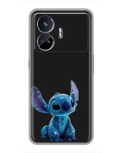 Чехол для Realme GT Neo 5 с картинкой «Стич на черном»
