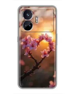 Чехол для Realme GT Neo 5 с картинкой «Розовый цвет сердце на фоне заката» Чехол для Realme GT Neo 5 с картинкой «Розовый цвет сердце на фоне заката»