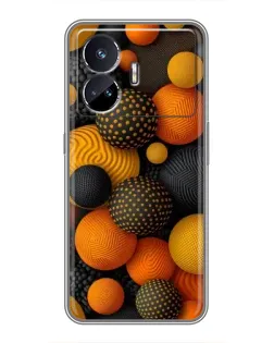 Чехол для Realme GT Neo 5 с картинкой «Объемные оранжевые сферы»