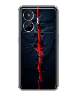 Чехол для Realme GT Neo 5 с картинкой «Kрасная лавовая трещина»