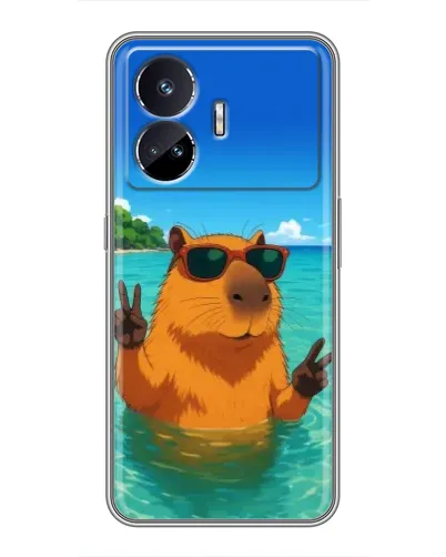 Чехол для Realme GT Neo 5 с картинкой «Морская капибара»