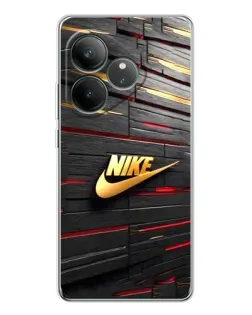 Чехол для Realme GT Neo 6 с картинкой «Золотой Nike на металле»
