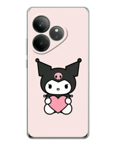 Чехол для Realme GT Neo 6 с картинкой «Kuromi и сердце»