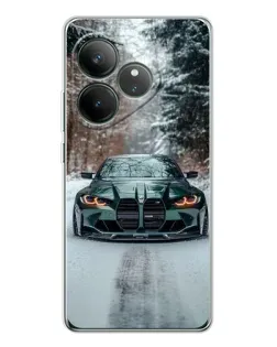 Чохол для Realme GT Neo 6 з картинкою «BMW у зимовому лісі»