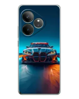 Чехол для Realme GT Neo 6 с картинкой «BMW — огни неона»