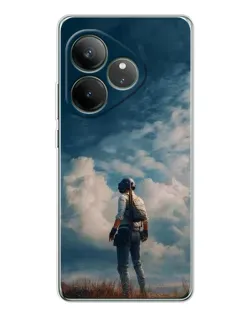Чехол для Realme GT Neo 6 с картинкой «Герой PUBG на скале»
