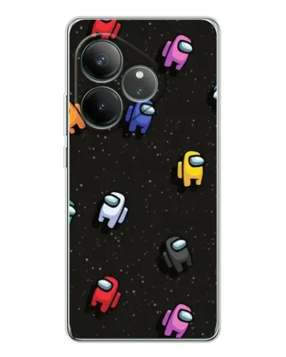 Чехол для Realme GT Neo 6 с картинкой «Космический паттерн Among Us»