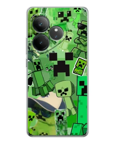 Чехол для Realme GT Neo 6 с картинкой «Криперы Minecraft»