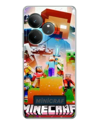 Чехол для Realme GT Neo 6 с картинкой «Minecraft герои игры»