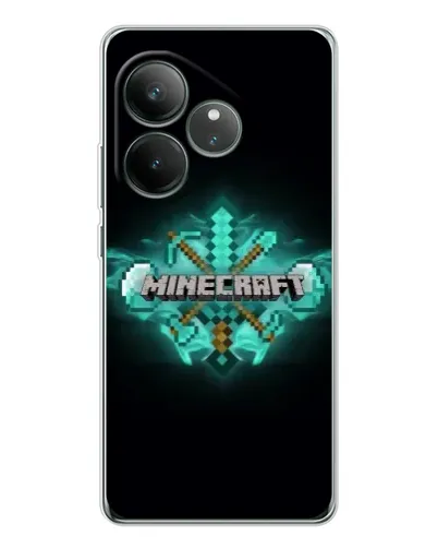 Чехол для Realme GT Neo 6 с картинкой «Minecraft Diamond лого»