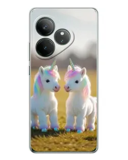 Чехол для Realme GT Neo 6 с картинкой «Пара единорогов»
