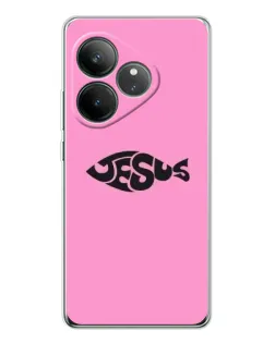 Чехол для Realme GT Neo 6 с картинкой «Розовый символ  Jesus»