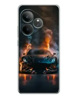 Чехол для Realme GT Neo 6 с картинкой «Lamborghini дымная эстетика»