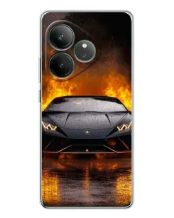 Чехол для Realme GT Neo 6 с картинкой «Lamborghini в огне»
