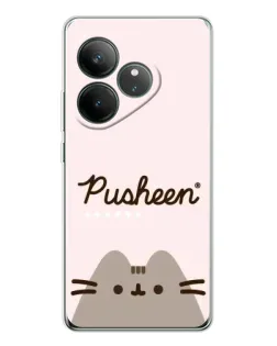 Чехол для Realme GT Neo 6 с картинкой «Pusheen логотип»