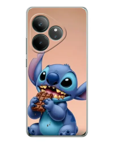 Чехол для Realme GT Neo 6 с картинкой «Стич ест шоколад»