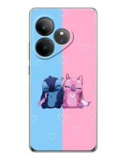 Чехол для Realme GT Neo 6 с картинкой «Stitch и Angel Love»