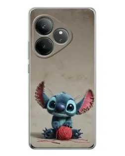Чехол для Realme GT Neo 6 с картинкой «Стич на коричневом фоне»