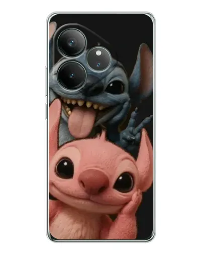 Чехол для Realme GT Neo 6 с картинкой «Стич и Ангел»