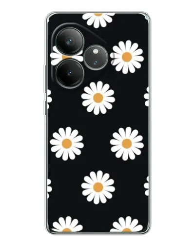Чехол для Realme GT Neo 6 с картинкой «Ромашки на черном» Чехол для Realme GT Neo 6 с картинкой «Ромашки на черном»