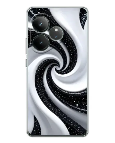 Чехол для Realme GT Neo 6 с картинкой «Черно-белая спираль»