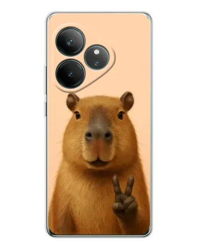 Чехол для Realme GT Neo 6 с картинкой «Капибара виктория»