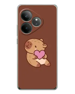 Чехол для Realme GT Neo 6 с картинкой «Капибара с сердцем» Чехол для Realme GT Neo 6 с картинкой «Капибара с сердцем»