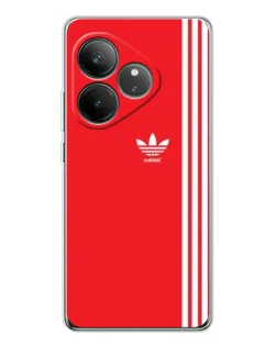 Чехол для Realme GT Neo 7 с картинкой «Красный минимализм Adidas»