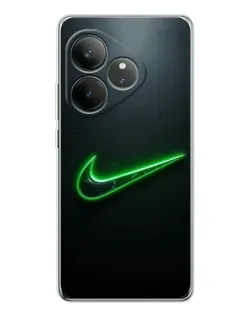Чехол для Realme GT Neo 7 с картинкой «Неоновый контур Nike»
