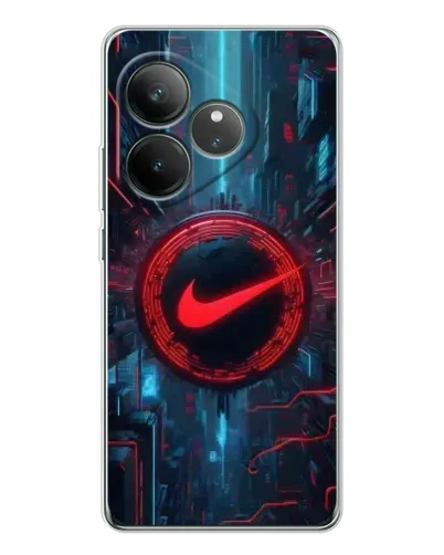 Чехол для Realme GT Neo 7 с картинкой «Техногенный стиль Nike»