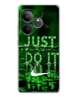 Чехол для Realme GT Neo 7 с картинкой «Зеленый неоновый Nike»
