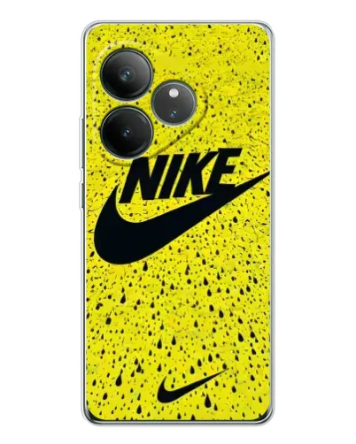 Чехол для Realme GT Neo 7 с картинкой «Желтый текстурный Nike»