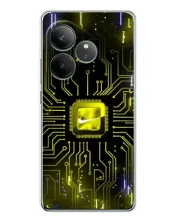 Чехол для Realme GT Neo 7 с картинкой «Nike — золотая искра»