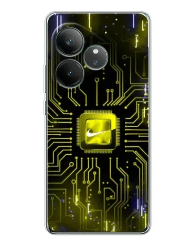 Чехол для Realme GT Neo 7 с картинкой «Nike — золотая искра»