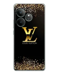 Чехол для Realme GT Neo 7 с картинкой «LV — золотые искры»