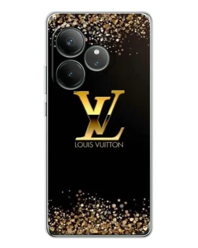 Чехол для Realme GT Neo 7 с картинкой «LV — золотые искры»