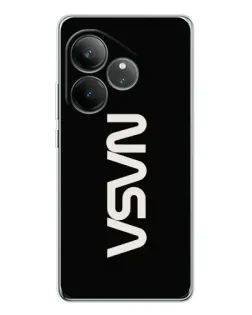 Чехол для Realme GT Neo 7 с картинкой «NASA — вертикальный логотип»