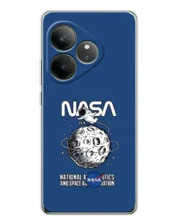 Чехол для Realme GT Neo 7 с картинкой «NASA — лунная миссия»