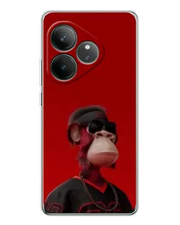 Чехол для Realme GT Neo 7 с картинкой «Bored Ape в красном»