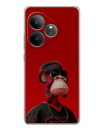 Чехол для Realme GT Neo 7 с картинкой «Bored Ape в красном»