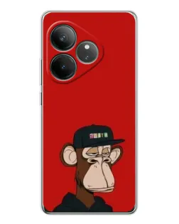 Чехол для Realme GT Neo 7 с картинкой «Bored Ape — красный фон»