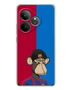 Чехол для Realme GT Neo 7 с картинкой «Bored Ape — фанат Барсы»