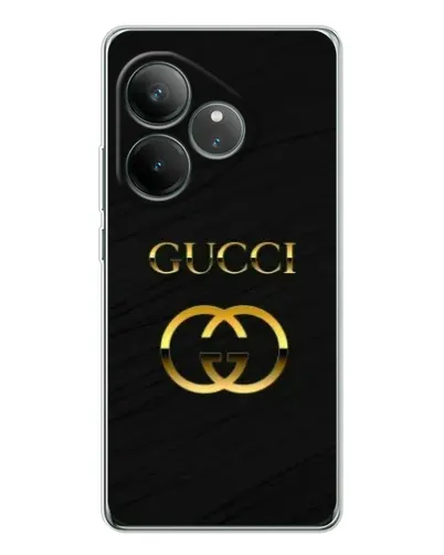 Чехол для Realme GT Neo 7 с картинкой «Золотой логотип Gucci»