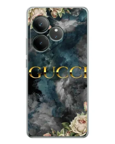 Чехол для Realme GT Neo 7 с картинкой «Абстрактные цветы Gucci»