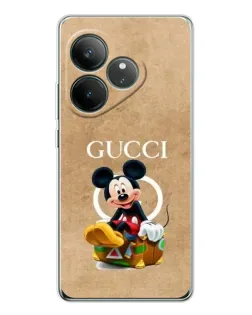 Чехол для Realme GT Neo 7 с картинкой «Микки Маус Gucci — крафт»